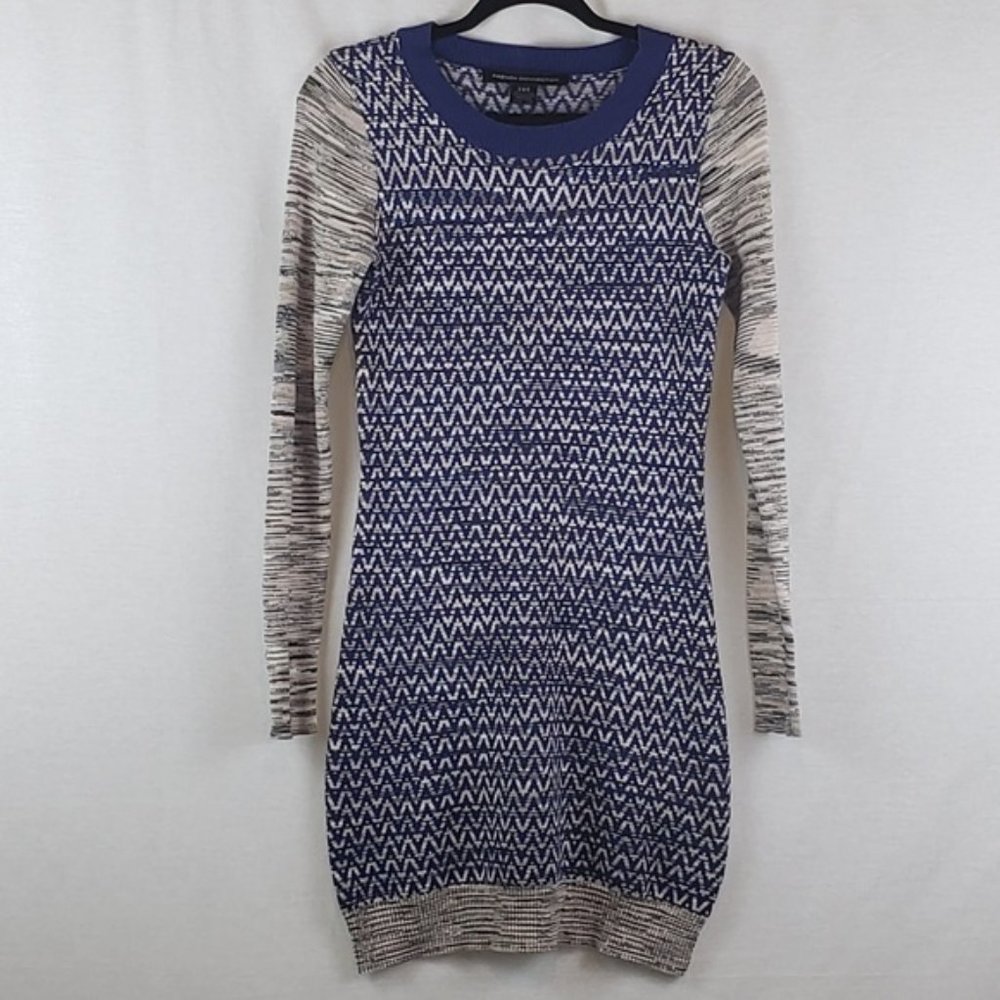 French Connection Blue Long Sleeve Sweater Dress